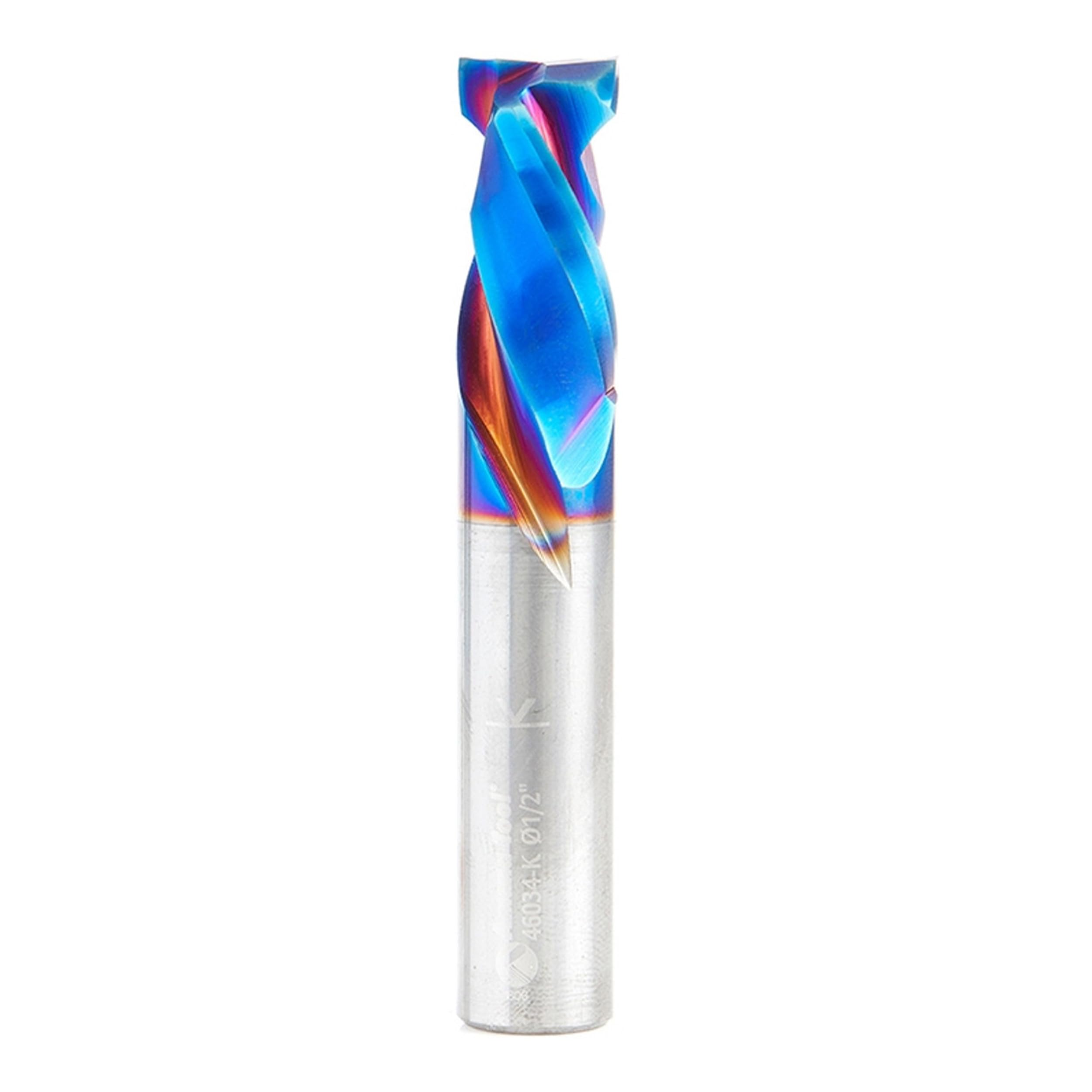 Amana Tool 46034-K CNC SC Spektra Extreme Tool Life Coated Mortise Compression Spiral 1/2 D x 1 CH 1/2 SHK 3 Inch Long 2 Flute Router Bit