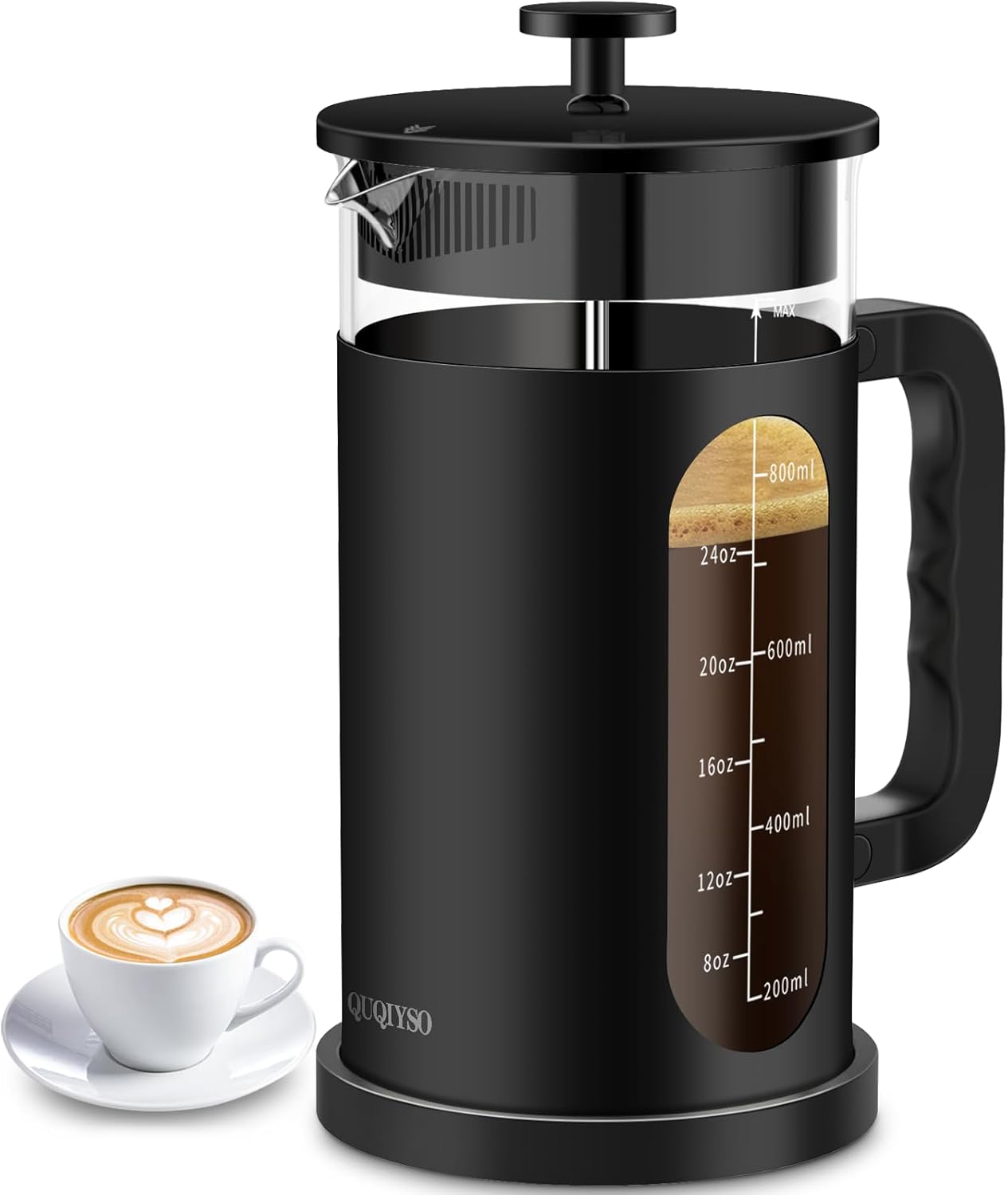 QUQIYSO French Press Coffee Maker, 304 Stainless Steel