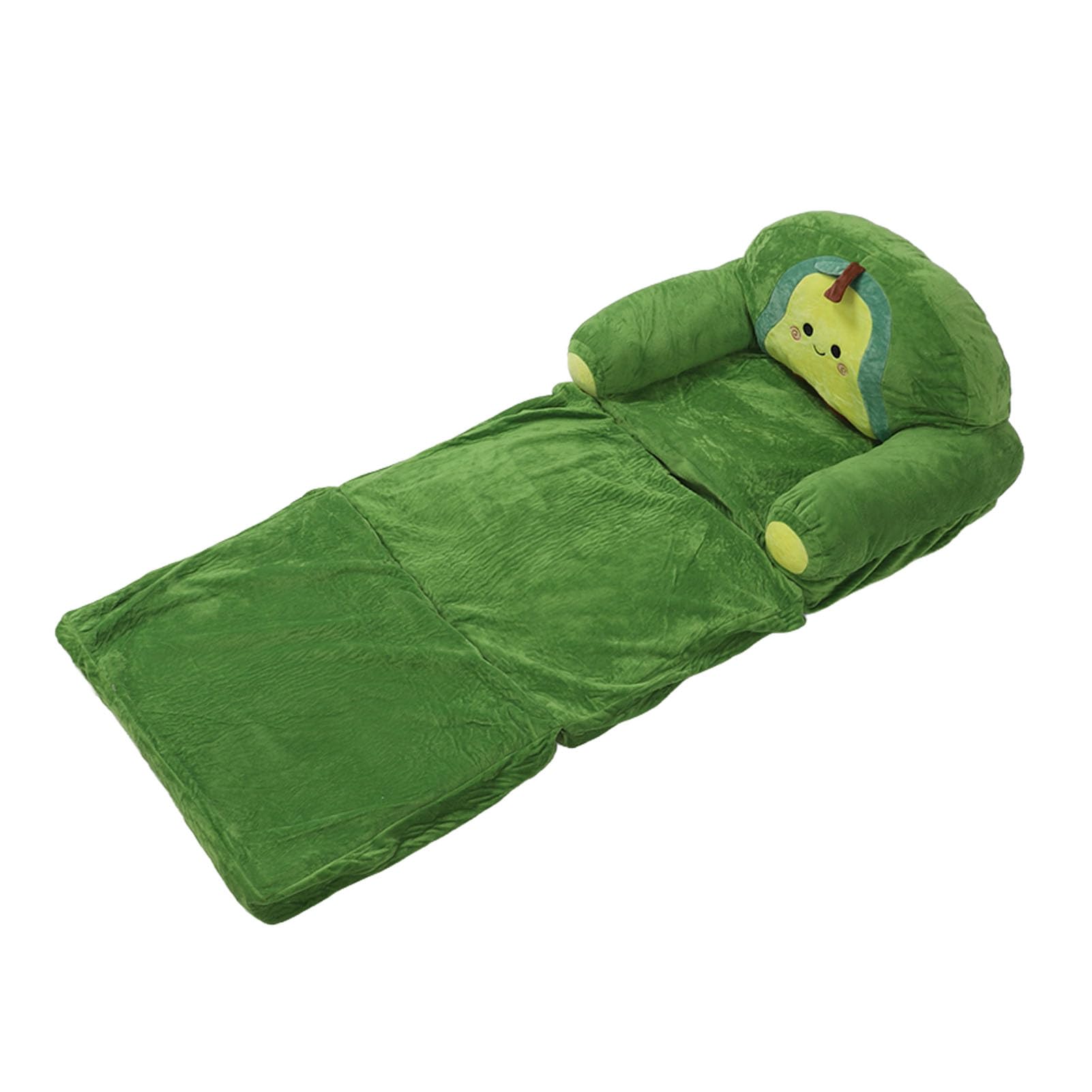 Divano Pieghevole per Bambini, Design Simpatico Cartone Animato, Morbido Divano in Peluche per la Sala Giochi Domestica, 1 unità (Avocado)