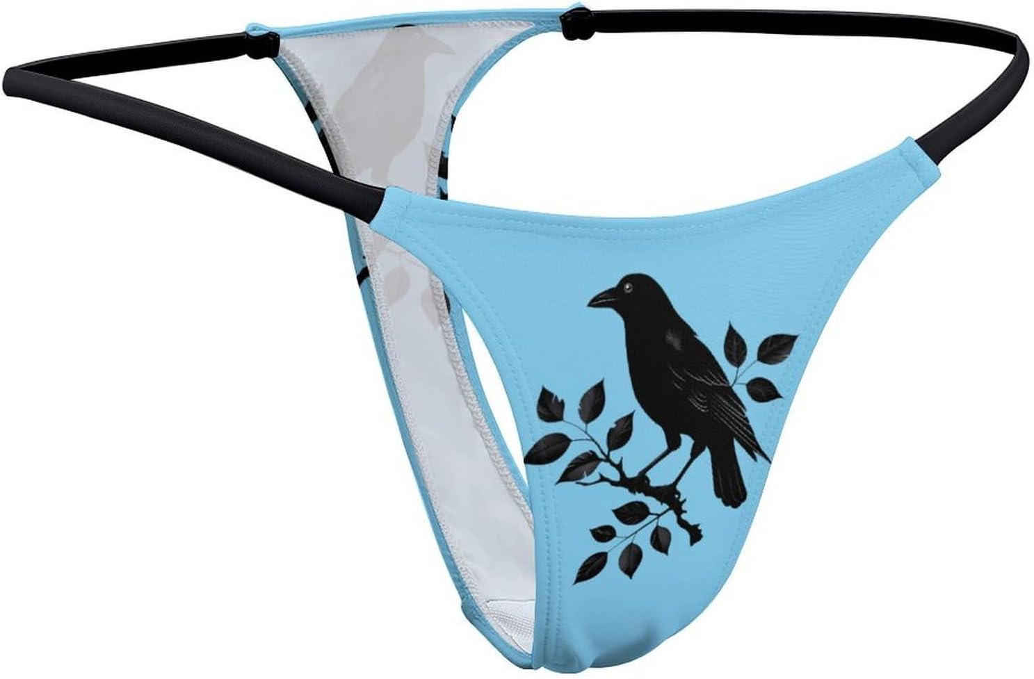 Black Crow Thongs for Women Underwear G-String Panties | Breathable,Low Rise Panties,T-back,Sexy,Briefs,No Show Thongs