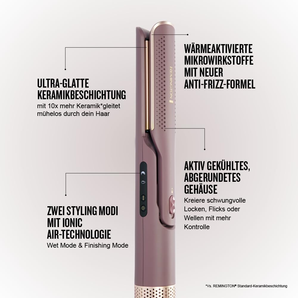 Remington AIRvive™ Airstyler AS8930 2-in-1 Glätteisen Ionic Air-Technologie Anti-Frizz LED-Display