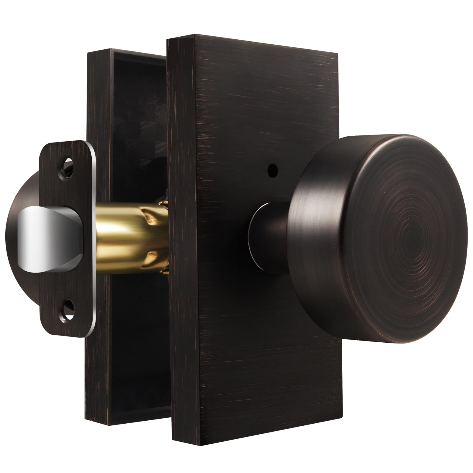 ToPToToo Privacy Door Knobs Interior，Oil Rubbed Bronze Door Knobs with Lock, Antique Vintage Door Knobs for Bedroom Bathroom