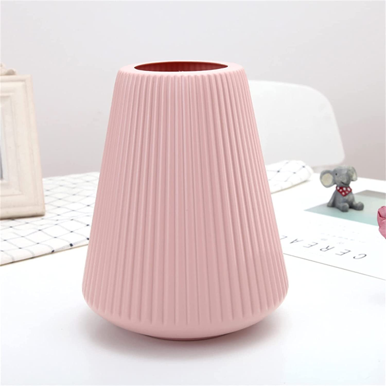 SATYAM KRAFT 1 Piece Big Size Unbreakable & Light Weight Plastic Nordic Design Vase for Gifting,Home,Bedroom,Office Corner,Living Room,Restaurant Centerpieces,Christmas,Wedding Decoration (Pink) (B0BRQCGBXD) Amazon Price History, Amazon Price Tracker