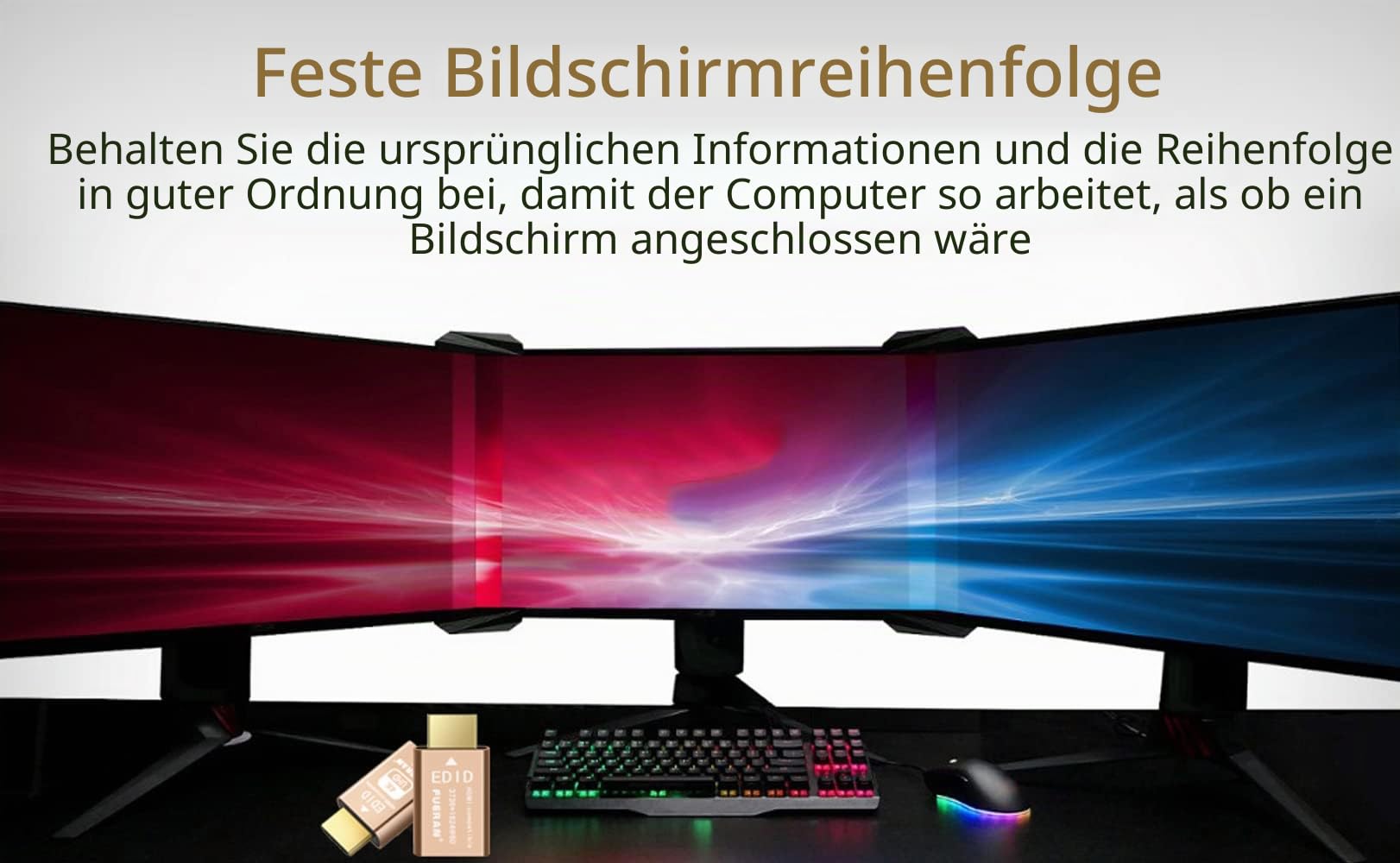 Edid-Emulator-Adapter (4 Generation), HDMI kompatibel mit Mac Thunderbolt auf HDMI-Switches/Extender/AV-Receiver/Video-Splitter (1920X1080P-60Hz)