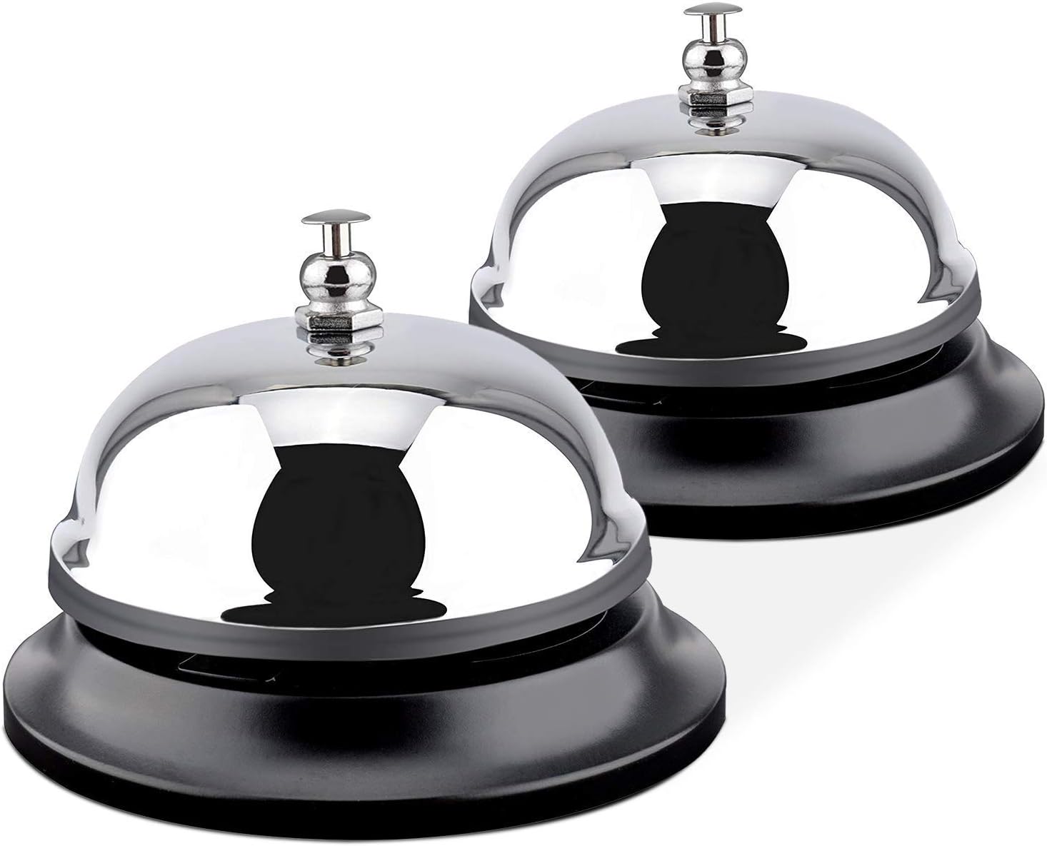 Call Bell 3.38 Inch Diameter, Call Bells with All-Metal Construction, Desk Bell Service Bell for Hotels, Hotel Bell, Dinner Bell and Teacher Bell, (2 Pack)