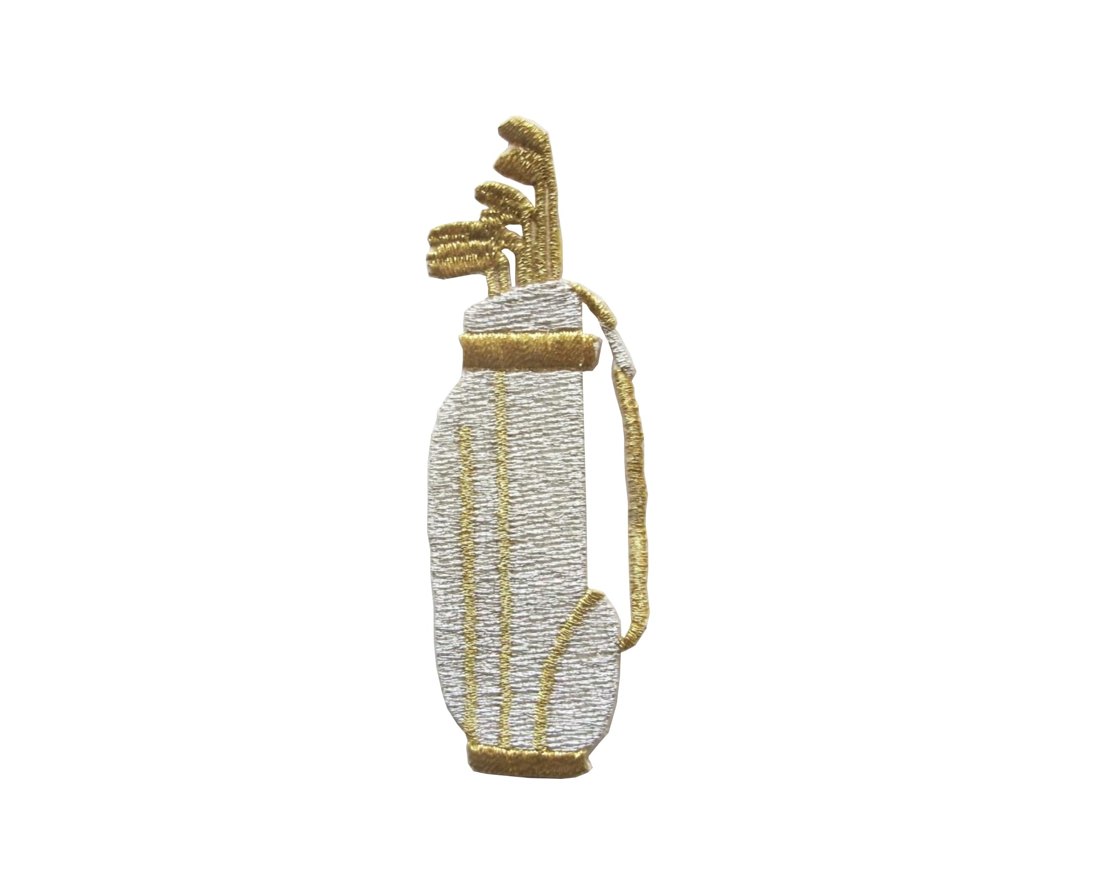 ETDesign #E02919S Small Silver Golf Club, Golf Bag Embroidery Iron On Applique Patch (Size:1.12" by 3.25")