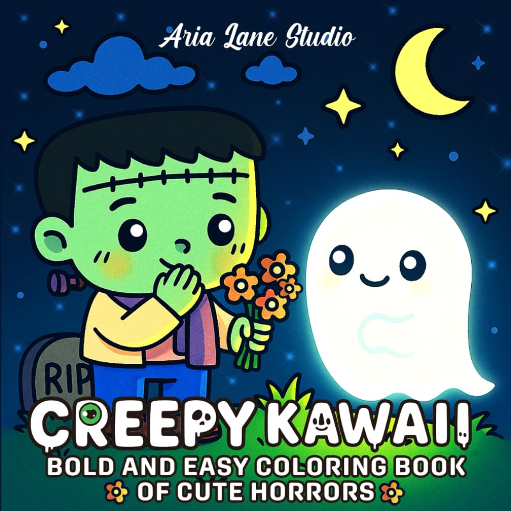 Creepy Kawaii: Bold and Easy Coloring Book of Cute Horrors: Big, Simple Pages of Adorable Monsters, Ghosts, and Ghouls for Teens and Adults (Cute Bold and Easy Coloring Series)