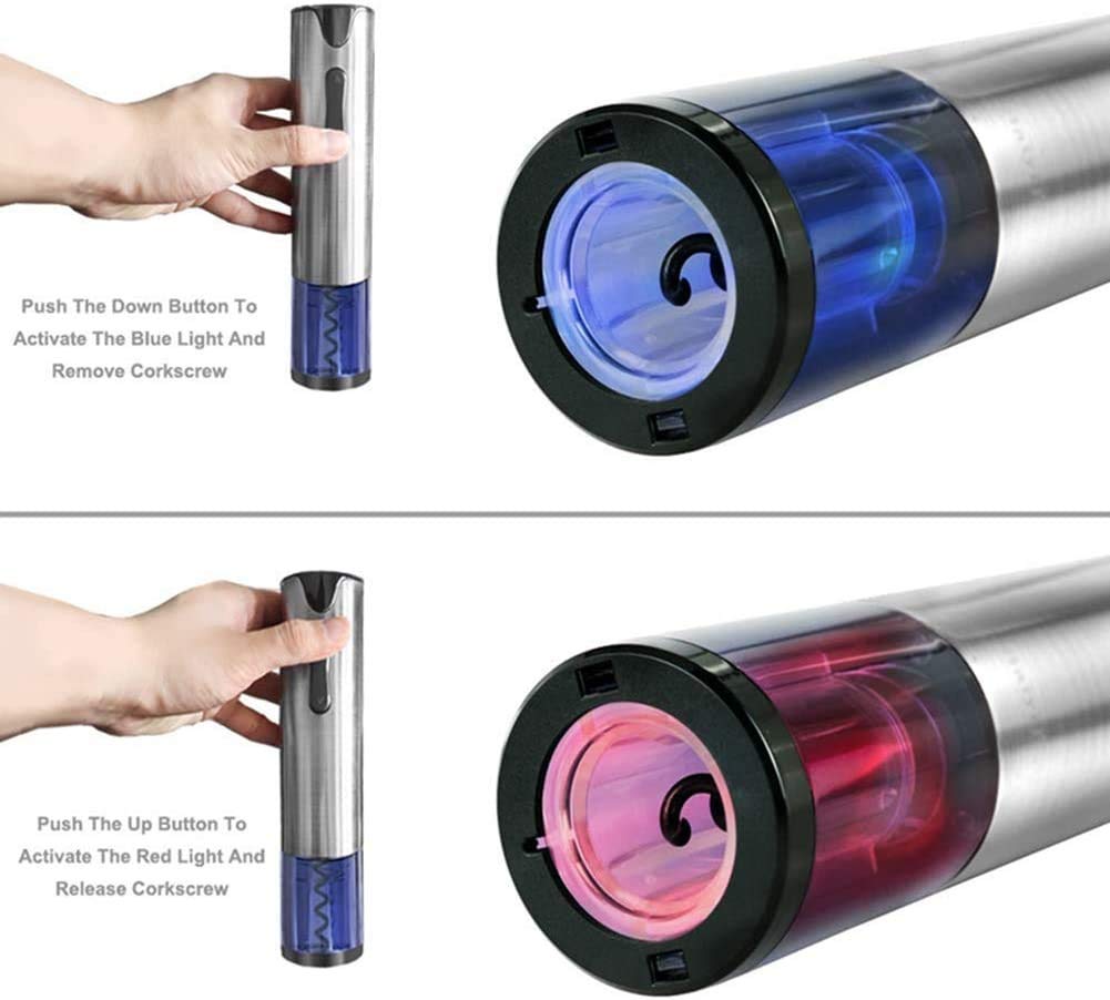 Abridor de vinos electrónicos, Recargable Sacacorcho automático de Vino Conjunto de Abrigos de Vino Cutter de lámina de Vino y Cable de Carga USB, para hogar, Restaurante, Fiesta y como Regalo