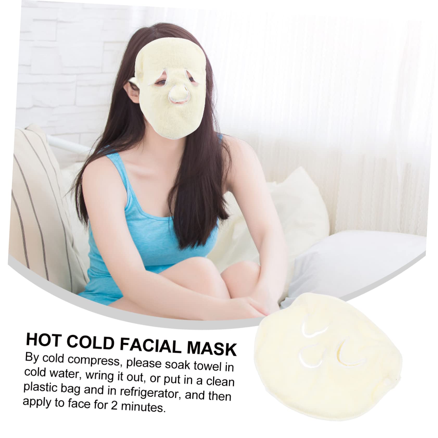 Healvian 1Pc Women Thickened Polyester Facial Towel for Skincare Beauty Salon Use Moisturizing and Pore Cleaning Gentle Cold Compress Convenient Detachable Rope Design