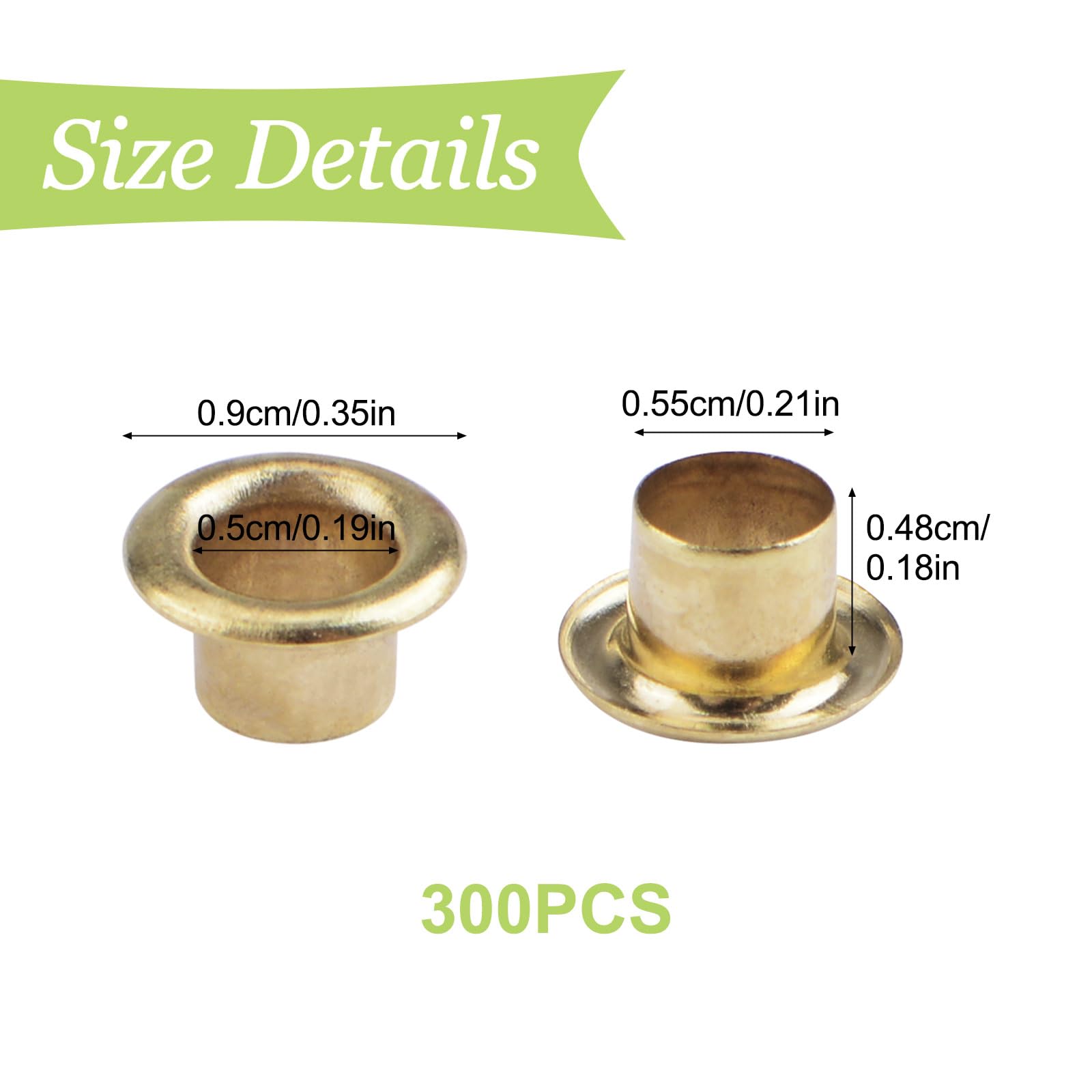 UFURMATE 300Pcs Gold Shelf Pin Caps with Hole Heavy Duty Metal Shelf Pins Reinforcement Grommets for Bookshelf Cabinet - Image 2
