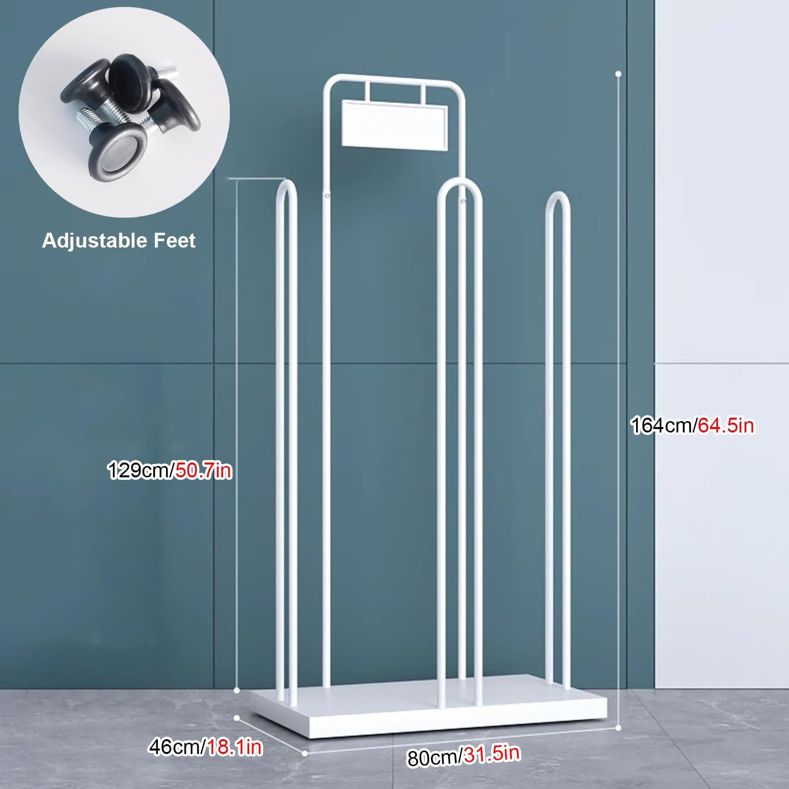 WDJBPSH Commercial Pillow-core Display Rack with Billboard, Floor-Standing Rectangular Cushion Organizer Holder with Adjustable Foot Pad, Bedroom/Hotel/Boutiques Pillow Sample Shelf