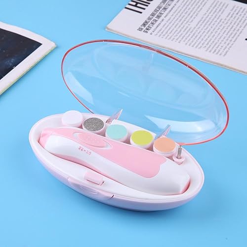Miniatura 3 de Tijeras eléctricas del cortador de uñas del bebé bebé luz infantil manicura Clipper Set (rosa)