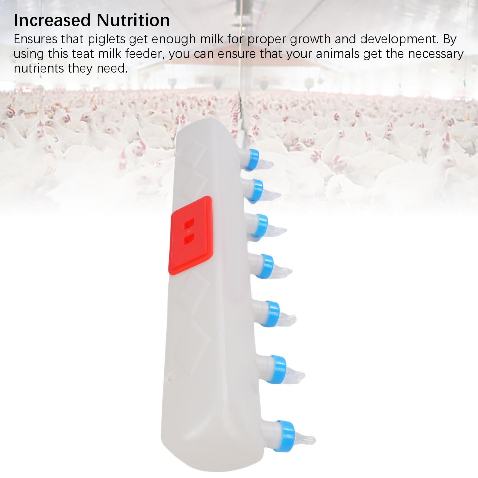Alimentador de Bebidas para Pezones de Lechones, Herramienta de Alimentación de Leche con Tetina para Ganado ABS de Grado Alimenticio con Diseño Colgante de 7 Pezones para Alimentación de