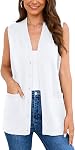 Veryoung Sleeveless Poignée en maille Cardigan V Bouton de cou Bas Casual Waistcoat avec des poches pour femme