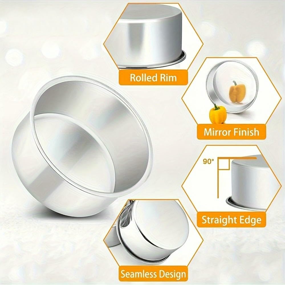 NYSDM 4-częściowy zestaw nieprzywierających 4-calowych foremek do ciasta - materiał aluminiowy, nie wymaga prądu