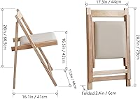 Vista 3 de Folding Dining Chairs with Padded Seat Lightweight sillas para Fiestas,2 Pack Folding Chair for Dinner,Party Wedding,Picnic Event, 196LB