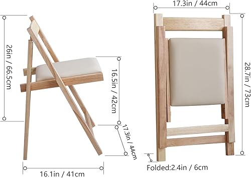 Miniatura 3 de Sillas de comedor plegables con asiento acolchado, sillas ligeras para fiestas, paquete de 2 sillas plegables para cenas, fiestas, bodas, eventos de