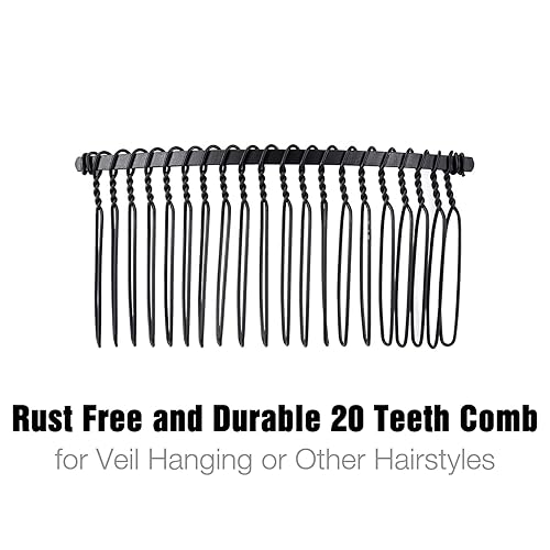 Miniatura 5 de Cinaci Paquete de 30 peines laterales de metal negro con 20 dientes para tocados, clips, pasadores, accesorios para mujeres y niñas, velo de novia