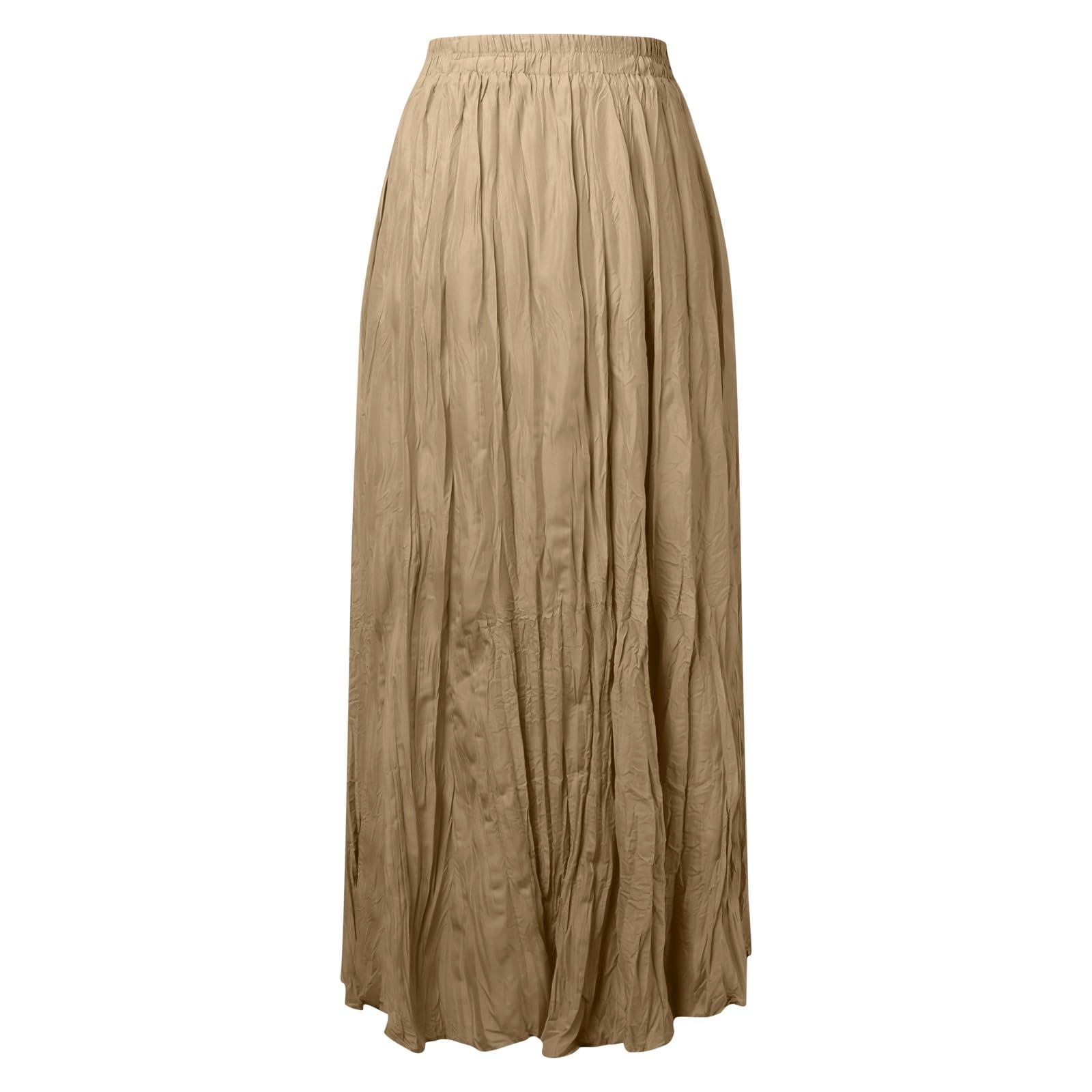 Abito da Donna Casual Vita Alta Pieghe, Stile Sporco, Gonna Lunga Ampia Spiaggia