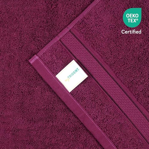 Image of MYTRIDENT Towels for Hand, Indulgence Collection, 100% Cotton Towels for Men /Women, 600 GSM, 2 Pc Hand Towel Set Luxury, 40 cm x 60 cm - Grape Wine