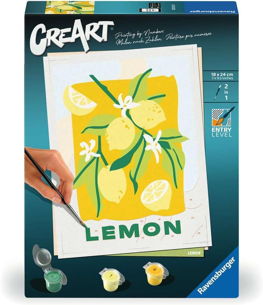 Ravensburger CreArt, Malen nach Zahlen Adults Trend - Zitronen