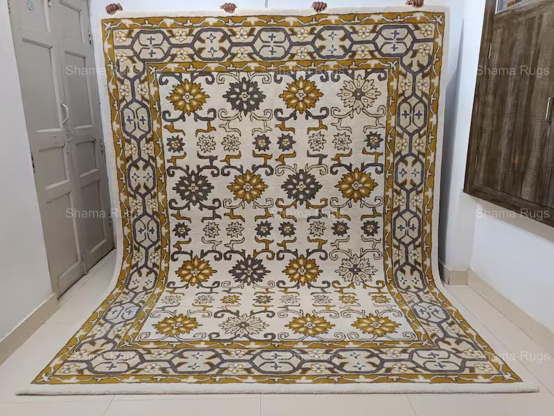 Image of zia carpets Hand Tufted Woollen Modern Collection Bedroom & Living Room Carpet Size 6 X 6 Feet