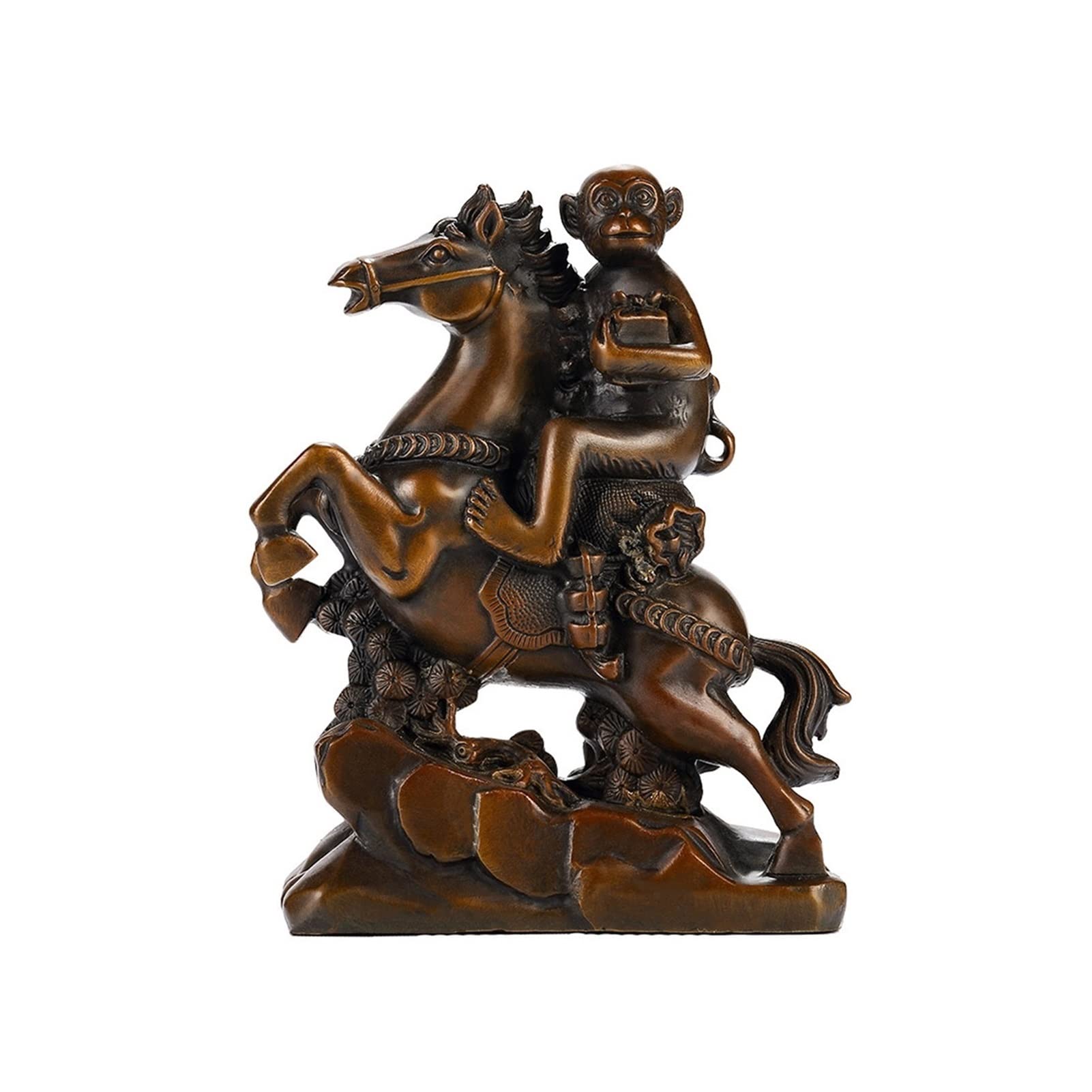 SnamicE Sculpture Decor Monkey Brass Decoration Home Living Room Office Decoration Desktop Ornament Crafts, B Statue Decoration,