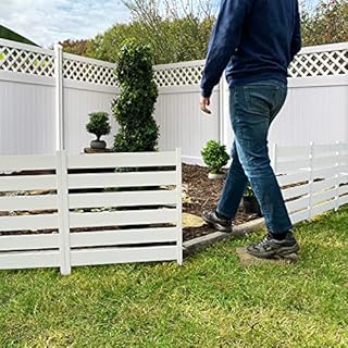 Zippity Outdoor Products ZP19065 2’ H x 2’ W No-Dig White Vinyl Maui Garden Fence Kit (3 Panels)