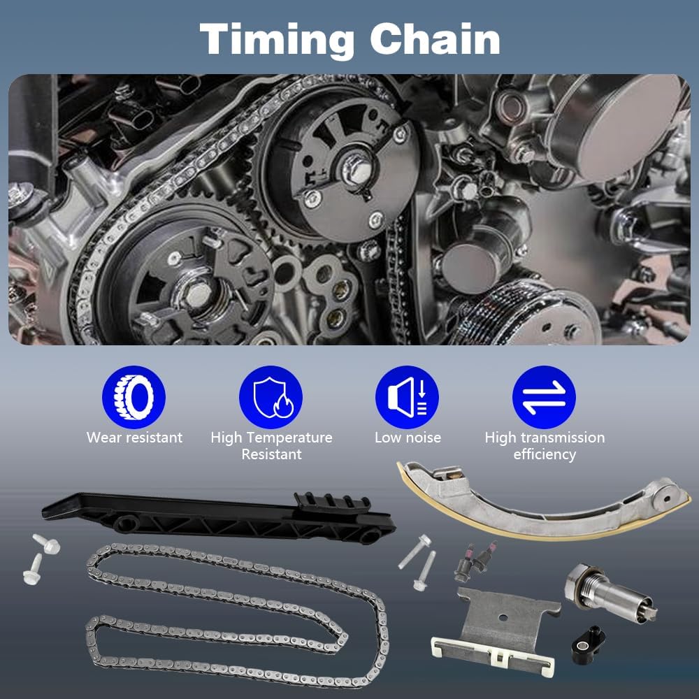 Engine Timing Chain Kit FIT 2009–2017 Chevy Equinox, Malibu, Captiva, Impala, Cobalt, HHR, Buick Regal, LaCrosse, Verano, GMC Terrain 2.2L 2.4L – Replace 9-4201s, 12680750, 24424758