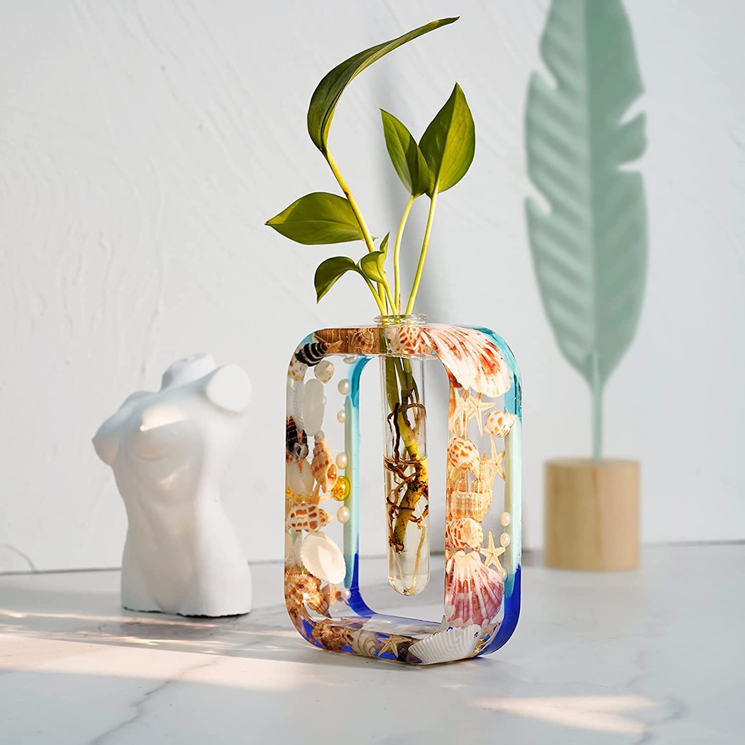 NOLAAI ARTOOL Rectangle Vase Resin Art Mold Decorative DIY Multiuse Plant vase With Propagation Station For Home Office Garden Décor Art and Craft Making Silicone Mold Epoxy Resin Art Mould 1pcs Test Tube (C85) 2