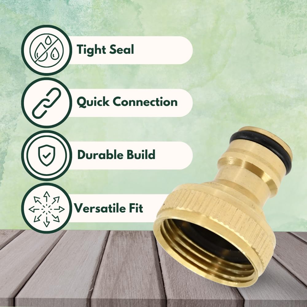 Dunnet Tools Brass Female Tap Adaptor 3/4” BSP, Threaded Garden Hose Tap Connector - Image 4