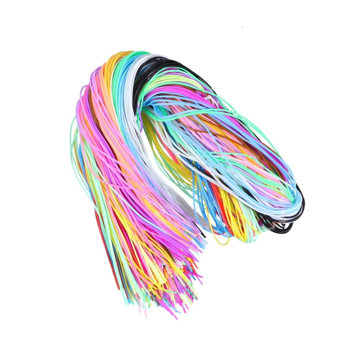 TEHAUX PVC Kordel Bunt Webkordel aus PVC 400 Stück im 2 Stück-Beutel 1,8mm für Armbänder Schlüsselanhänger und Schnur für Ketten Zufällige Farbe