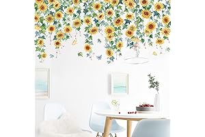 Runtoo Sunflower Wall Stickers Hanging Vines Floral Wall Art