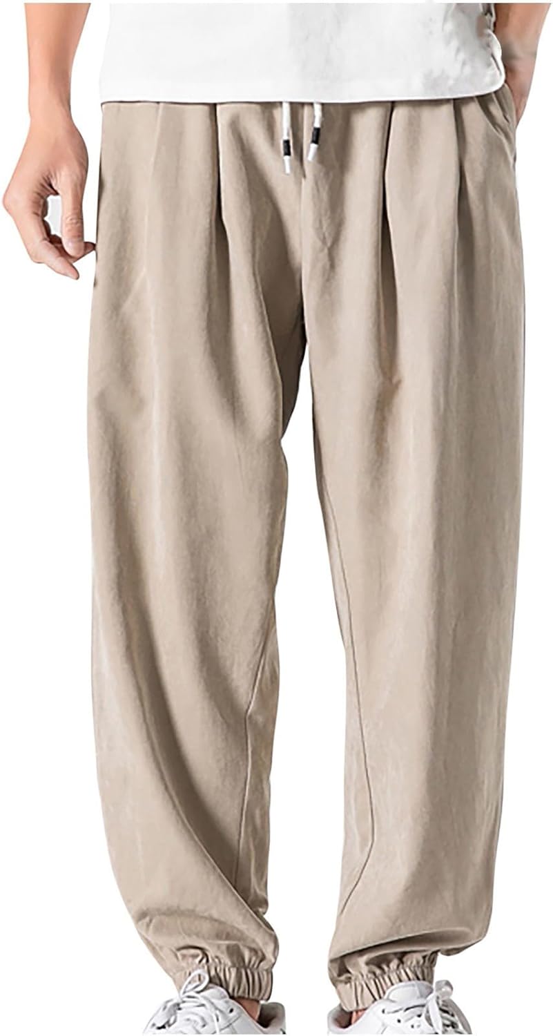 Joggers Pants with Pockets for Men Plus Size Baggy Cinch Bottom Sweatpants High Waist Jogging Pants Active Sweat Pants