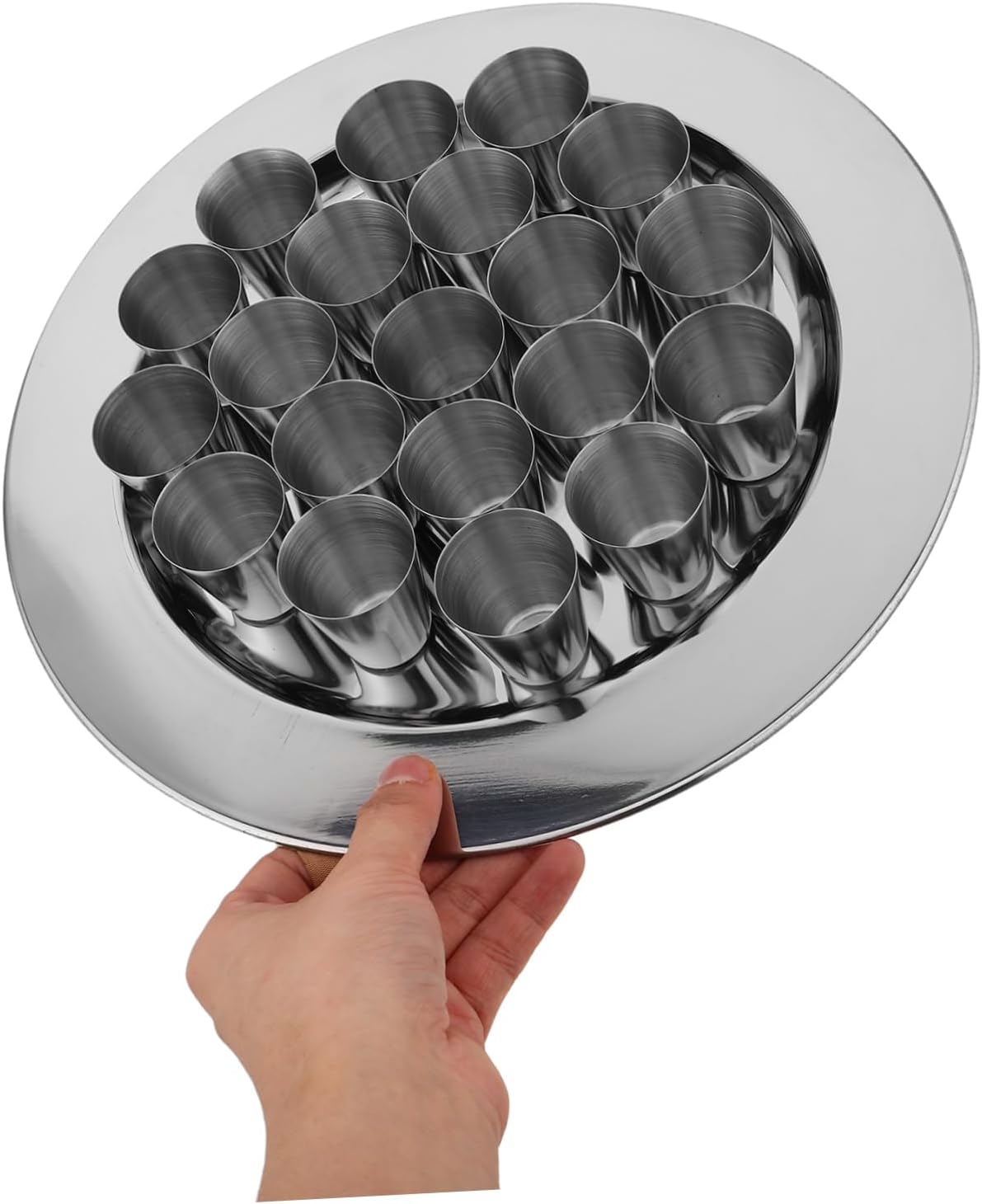 Cabilock Stainless Steel Communion Cups Set for Churches Metal Holy Chalices for Worship Services Communion Supplies with Elegant Design