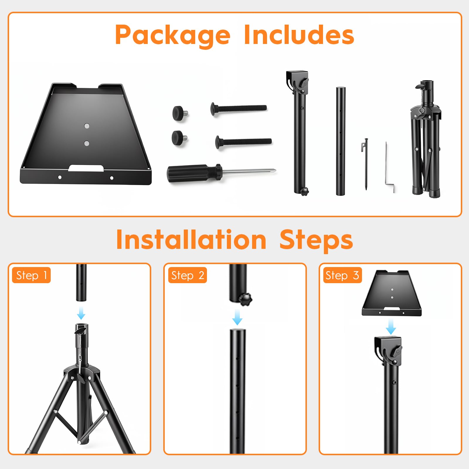 Soporte para Starlink Gen 3, Trípode con Adaptador de Montaje, Altura Regulable, Adaptador de Tubo con Inclinación Ajustable 90°, Color Negro