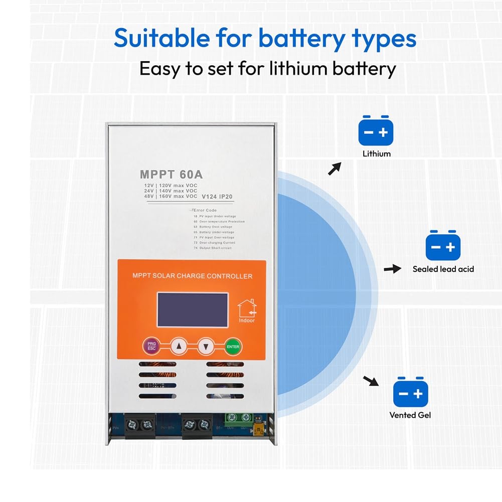 Régulateur Charge Solaire MPPT 60 A – V124 12/24/48 V