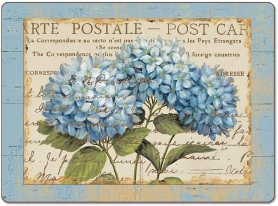 CounterArt Blue Hydrangeas Hardboard Placemat, Set of 2