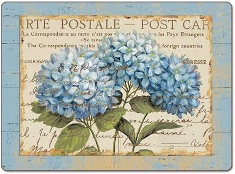 CounterArt Blue Hydrangeas Hardboard Placemat, Set of 2