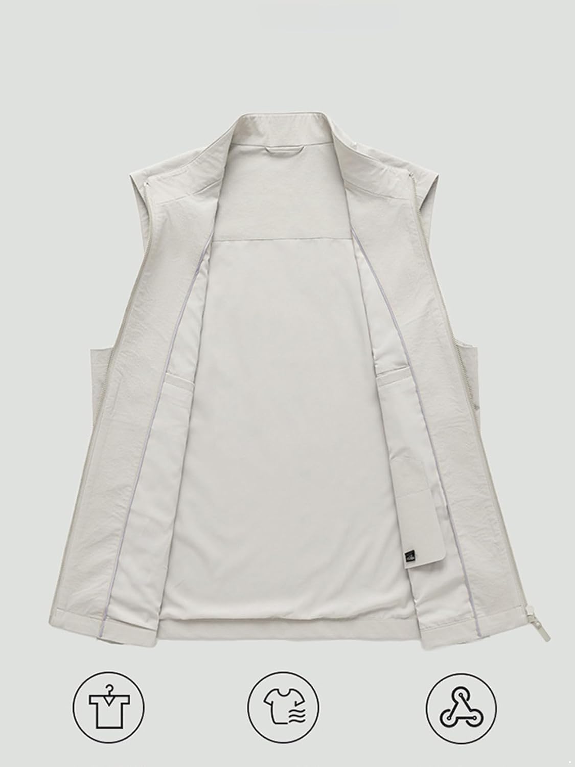 Moily Men's Spring Casual Golf Vest Stand Collar Sleeveless High-End Fashion Layered Jacket
