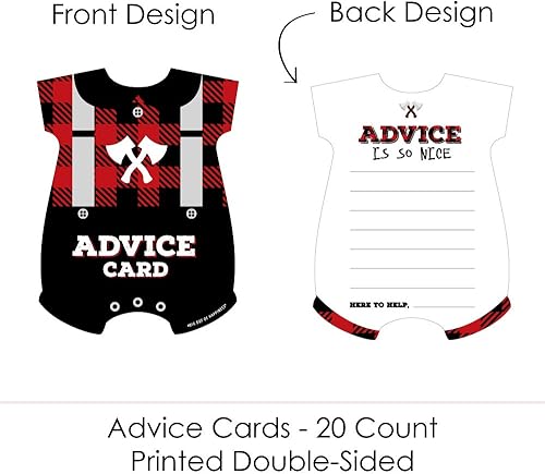 Miniatura 3 de Big Dot of Happiness Leñador - Canaliza la franela - Body de bebé tarjeta de deseos Buffalo Plaid Baby Shower Actividades - Juego de tarjetas de