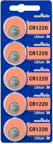 Murata Batería CR1220 DL1220 ECR1220 3V Litio Moneda Celda (5 Baterías)