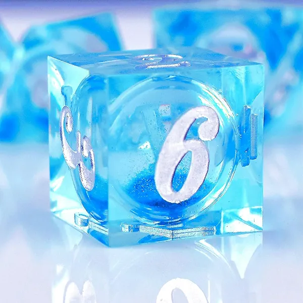 Luxdemon Resin D&D Dice Set, DND Dice Set Sharp Edge Dice for TTRPGs Dungeons and Dragons Gifts， Liquid Core Dice Sharp Edge Dice Dungeons and Dragons D&D Dice