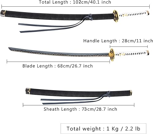 Miniatura 2 de Bowen Devil May Cry 5 Vergil Yamato - Espada de acero inoxidable de aproximadamente 41 pulgadas, katana de metal real forjado a mano, juego de anime