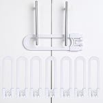 CUTESAFETY - Sliding Cabinet Locks Baby Proofing - Adjustable Child Safety Latches for Knobs & Handles - 8 Pack - No Adhesive Drilling or Tools - White