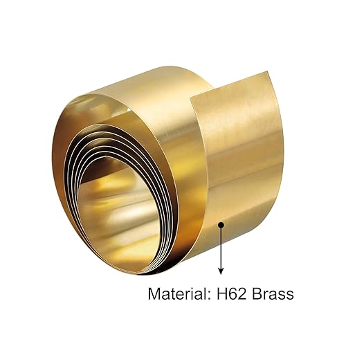 Miniatura 8 de uxcell Rollo de hoja de latón, 118.110 in x 3.937 in x 0.002 in rollo de lámina de latón tira de latón para manualidades, reparaciones eléctricas,