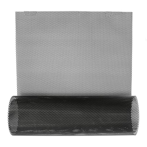 MDEOOSKY 40x13 Inches Car Grill Mesh Universal Auto Grille Insert Bumper 4x8mm Rhombic Hole 100x33cm Aluminum Alloy Grid,Black