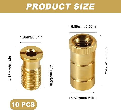 Miniatura 2 de 10 anclajes de piscina de latón para cubierta de piscina para hormigón y adoquines, tamaño universal, se adapta a agujeros de 34 pulgadas, anclajes