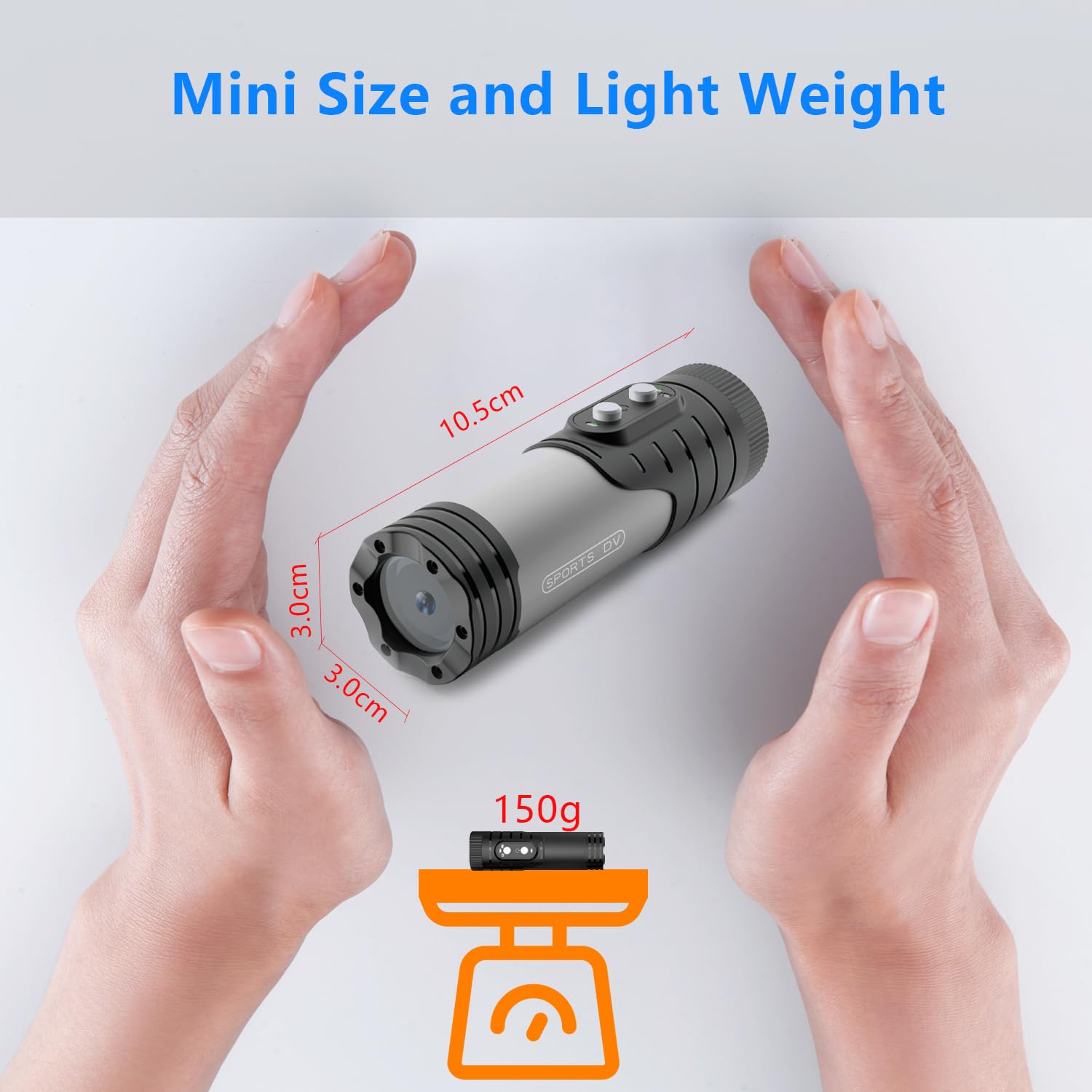 TKMARS Caméra Sport WiFi pour Moto et Vélo, Mini Caméra de Casque 1080P Full HD Étanche avec Micro Objectif Grand Angle 120° Enregistrement en Boucle Caméra Applicable à Smartphones et Cartes SD Noir