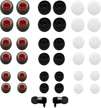 36 Pcs Earbud Replacement Tips, Ear Bud Rubber Tips Fit for in-Ear Headphones, 18 Pairs S/M/L